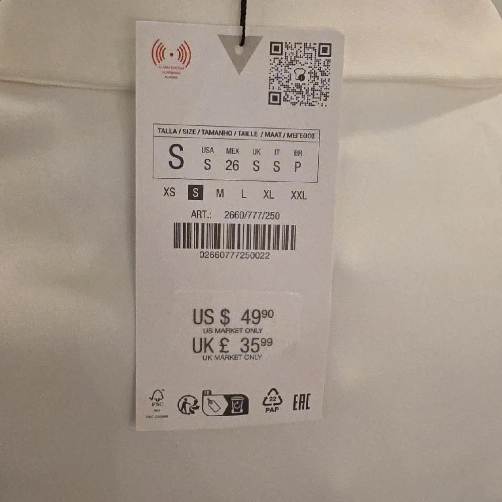 Zara women’s sporty White Mini Dress with center zipper. Size S new with tags - Picture 5 of 9